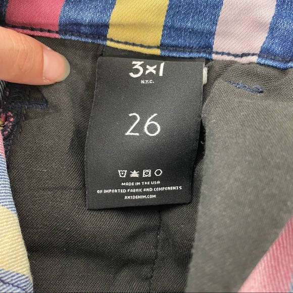 3x1 Anthropologie Dustin Striped Demin Shorts - Picture 8 of 10